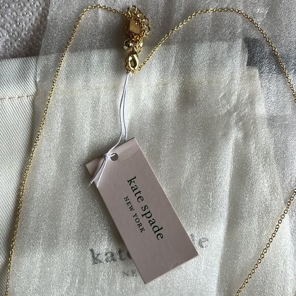 Kate Spade New York Bow Shoppe Row Necklace Pink Gold - Picture 10 of 11